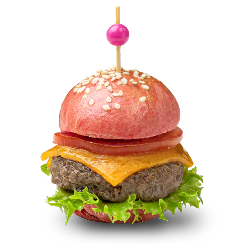 Mini Cheese Burger - Red Bun