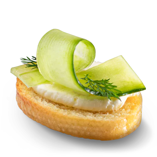 Cucumber Crostini | toasted bread with cucumber on top