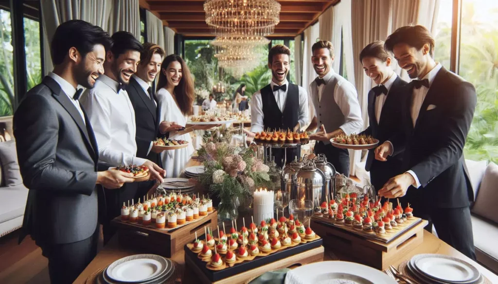 Buffet Catering in London, People serving food.