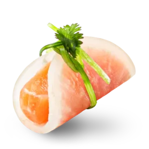 Salmon Radish Bite | bite food made with sushi grade salmon wrapped in radish and coriander