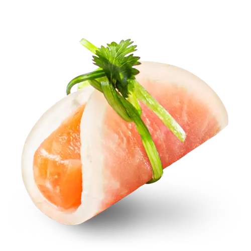 Salmon Radish Bite | bite food made with sushi grade salmon wrapped in radish and coriander