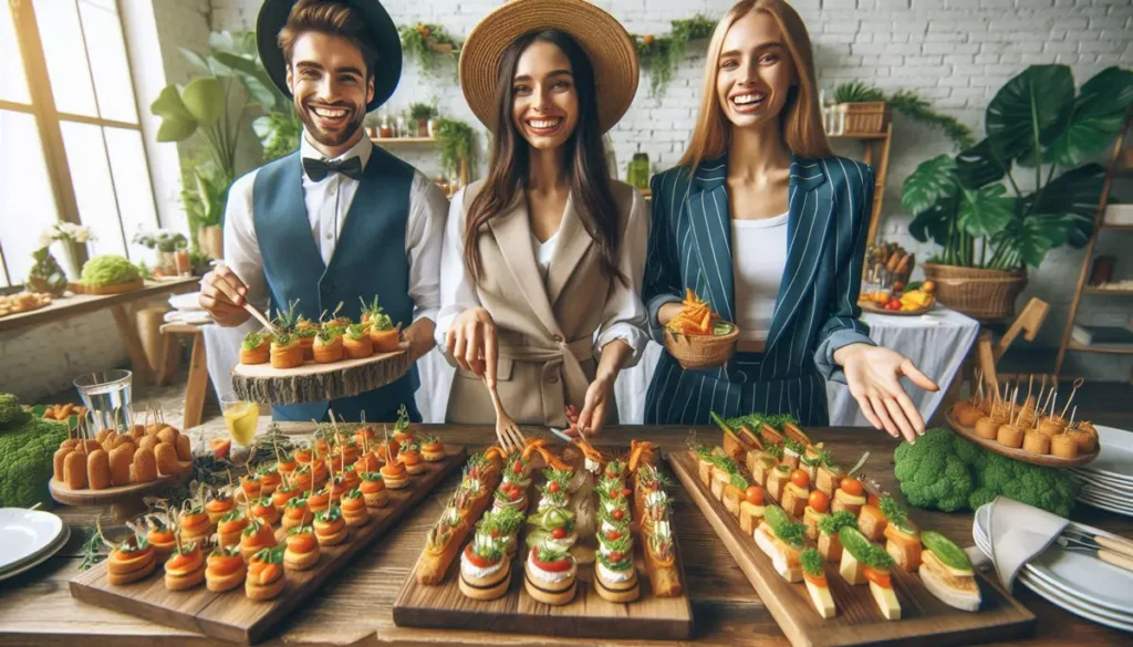 Vegan Catering London Canapes and bite food on the table