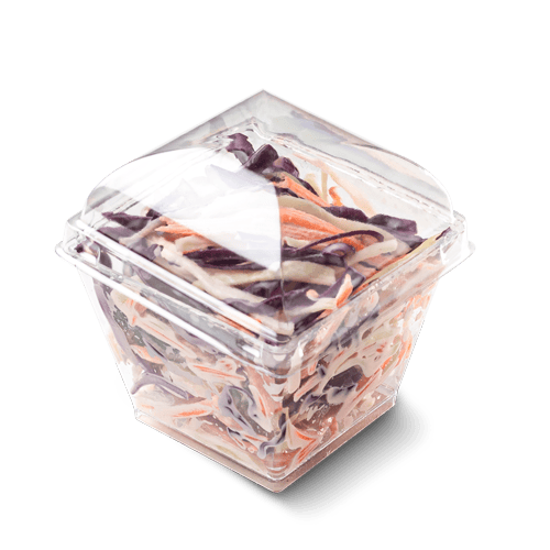 Coleslaw salad packed