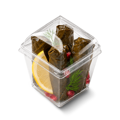 Dolma Meze Cup with garnish packed