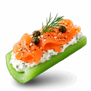 Smoked Salmon & Cream Cheese Celery Boats