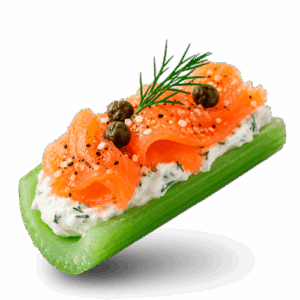 Smoked Salmon & Cream Cheese Celery Boats