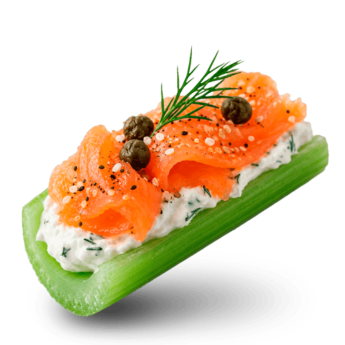 Smoked Salmon & Cream Cheese Celery Boats