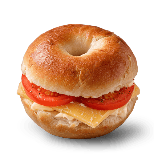 mini cheddar & tomato bagel